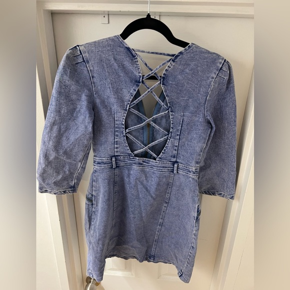 Selfie Leslie Medium Denim Mini Dress - Picture 2 of 3